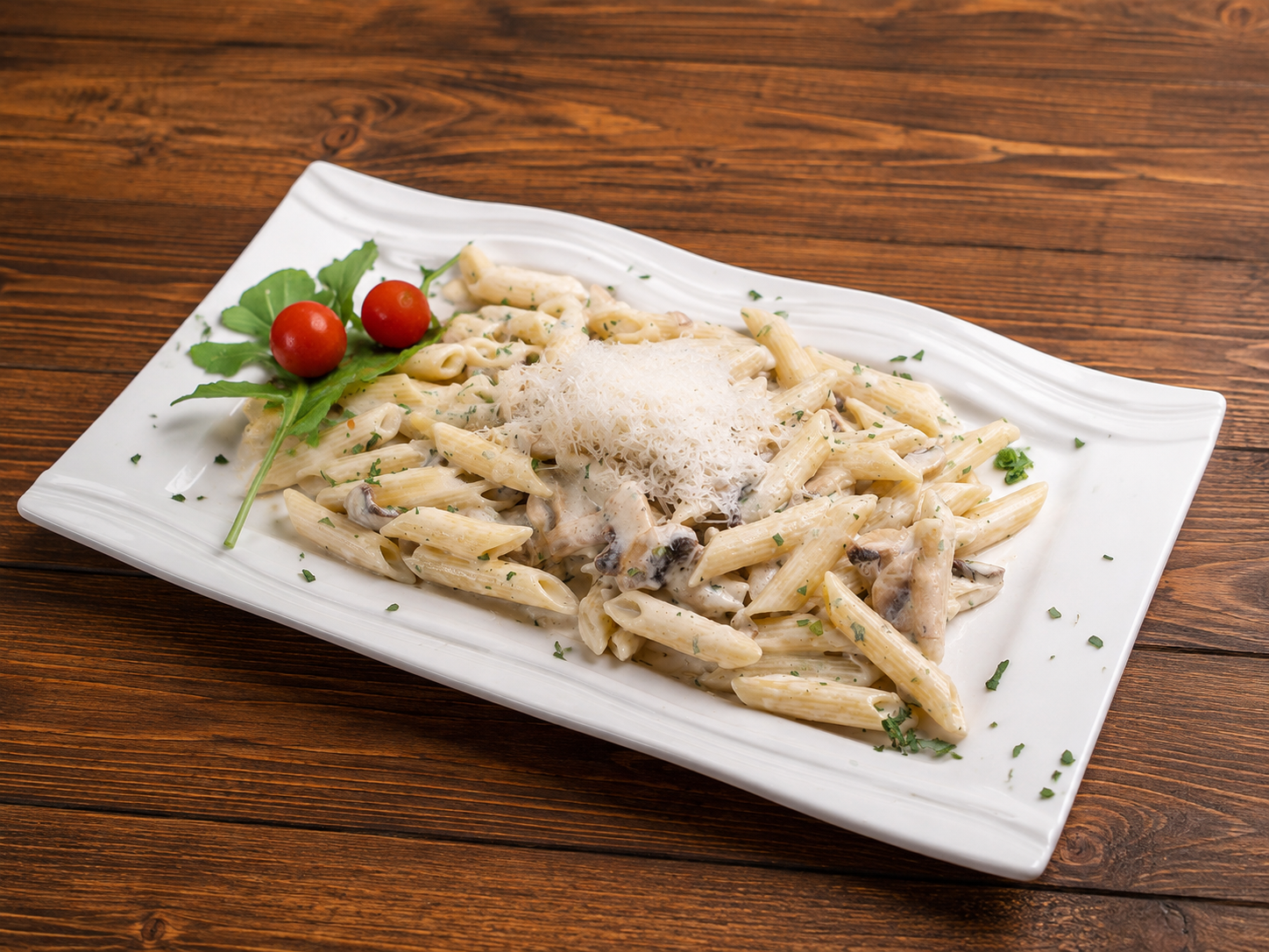 Penne with mushrooms