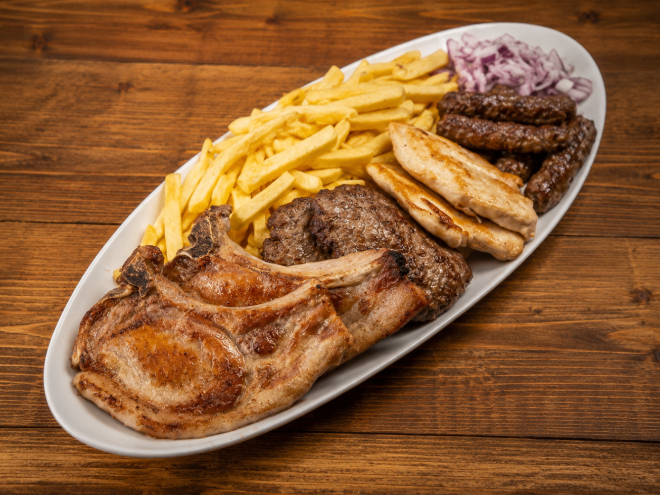 Meat plate for two